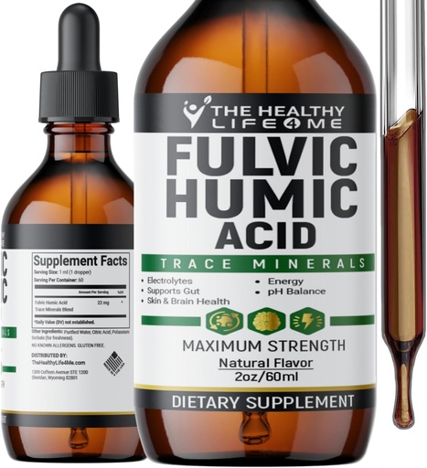 [BRSRMHTQOYFR43T5] Fulvic Acid + 72 Trace Minerals | Fulvic Humic Acid | Digestion | Hydration | Keto, Dietary Supplement Drop| Energy | pH Balance | 2-Month Supply | The Healthy Life 4 ME