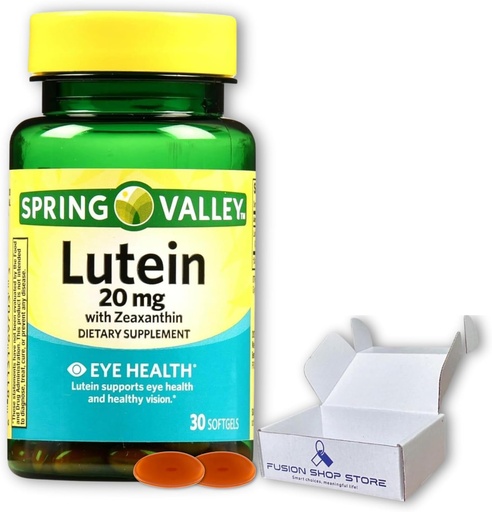 [BRSROZLYCR4BEADH] Spring Valley Lutein 20mg- with Zeaxanthin 30 softgels (Pack of 1), Boxed by Fusion Shop Store