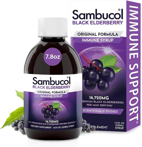 [BRSWIYYMCAEGO33E] Sambucol Black Elderberry Syrup Original Formula, 7.8 Ounce Bottle