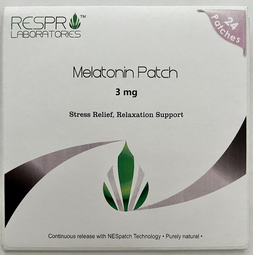 [BRSWKFYNOACG2HQ7] Respro Labs Natural Melatonin Patch, 3 mg (per Patch) Continuous Release - 24 Patches