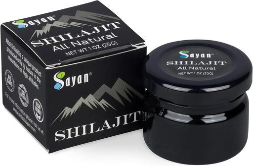 [BRSRMYL5O4FQEHY2] Sayan Pure Shilajit Resin 1oz/25g, Glass Jar, 250 Servings - Potent Organic Fulvic Acid Supplement - Supports Immune System, Memory, Focus, and Provides Natural Energy, Detox - Vegan, Non-GMO
