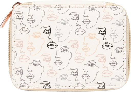 [BRSRMBI2BUCQGFLP] Miamica Naiste Zippered Pill Case 8-päevase eemaldatava plastikust Korraldaja, Beige, 3,5" x 2.75 " x 1.25" - Nädala Meditsiini Box w / Compact Design