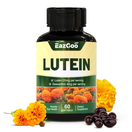 [BRSROCYTCEHAIFLO] Lutein for Eyes, Lutein 20mg, Lutein and Zeaxanthin Supplements, Eye Supplements, Eyestrain Relief & Support Vision Health, Vegan, 60 Softgels