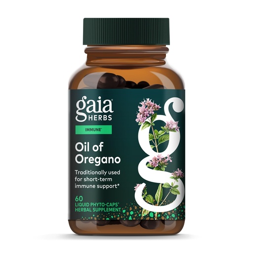 [BRSWIYL7C4ARSADI] Gaia Herbs Oil of Oregano - Immune & Antioxidant Support Supplement - with Oregano Oil, Carvacrol & Thymol* - 60 Vegan Liquid Phyto-Caps (60 Servings)