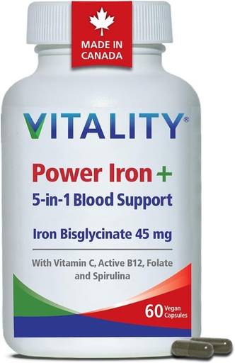 [BRSWKHY2OIAWEFDZ] Vitality Power Iron e espirulina, 60 CT