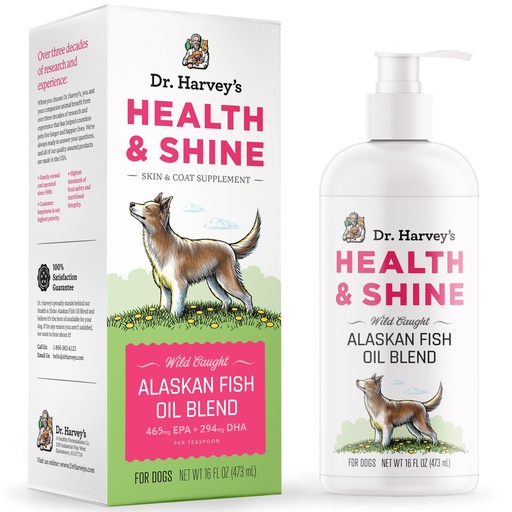 [BRSWGBIPPIPGMD32] Dr. Harvey's Health & Shine Alaskan Fish Oil Blend for Dogs - Supports Healthy Heart, Brain, and Eyes (16 fl. oz.)