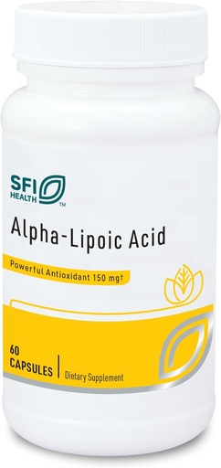 [BRSWIZ3RAIEG2F3Y] Klaire Labs SFI Health Alpha-Lipoic Acid 150mg - ALA Supplement to Promote Liver Detox, Antioxidant Support - Hypoallergenic & Corn-Free (60 Capsules)