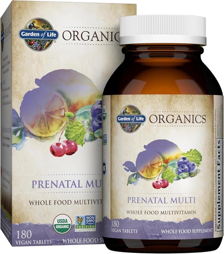 [BRSWIGL4BUGBQCY5] Jardín de Vida Orgánicas Multivitaminas prenatales de Mujeres con Vitamina D3, B6, B12, C & Iron, Folate for Energy &amp; Healthy Fetal Development – Organic, Non-GMO, Gluten-Free, Vegan, 60 Day Supply