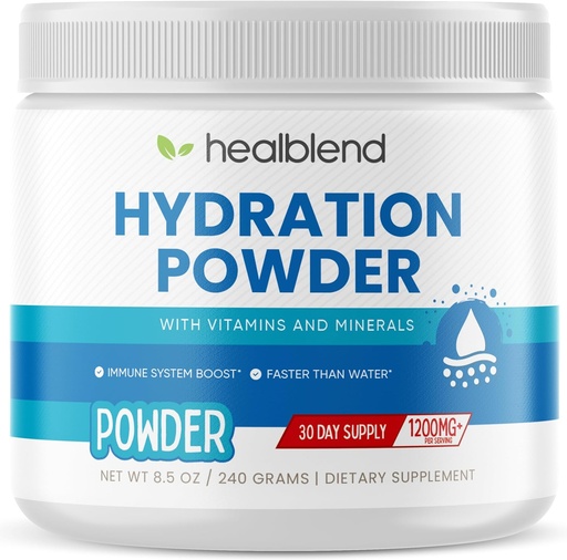 [BRSRAYALOEMAICDP] healblend Hydration Powder - Electrolytes Drink Mix with Magnesium, Zinc, Real Pink Himalayan Salt, Vitamin C, B Complex for Endurance & Energy