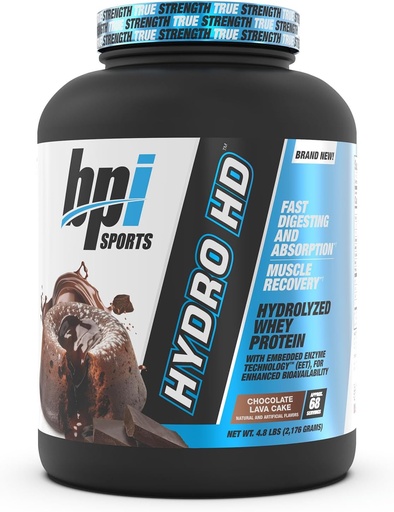 [BRSROCA2BMGRMYLD] BPI Sports Hydro HD - 100% hydrolyzovaný srsť Proteín prášok - svalový rast, zotavenie, 25 g hydrolyzovaného proteínu, nízky cukor, rýchle absorbovanie (68 Slúži, Čokoláda Lava koláč)