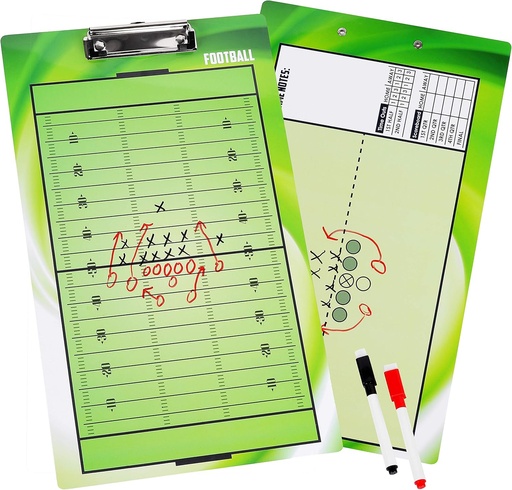 [BRSWGCQFC4MGYCDO] BETTERLINE Football Coaching Board Double-Sided Dry-Erase Clipboard for American Football Coaches - Comes with 2 Erasable Pens