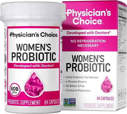 [BRSRAZQ6AUPBA2DO] Orvosi választás probiotikumok nők számára - PH Balance, Digestive, UT, és női egészség - 50 milliárd CFU - 6 egyedi Strains for Women - Organic Prebiotics, Cranberry kivonat + - Womens probiotic - 84 CT