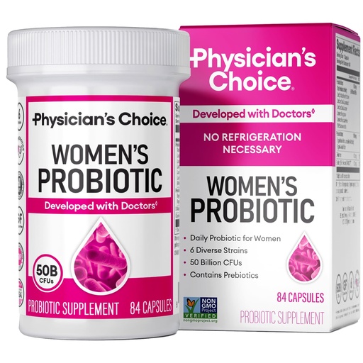 [BRSRAZQ6AUPBA2DO] Physician's Choice Probiotics for Women - PH Balance, Digestive, UT, & Feminine Health - 50 Billion CFU - 6 Unique Strains for Women - Organic Prebiotics, Cranberry Extract+ - Womens Probiotic - 84 CT