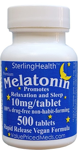 [BRSWGBIYCEGR6ELP] Melatonin 500 count 10mg Quick Dissolve Vegan Super Strength