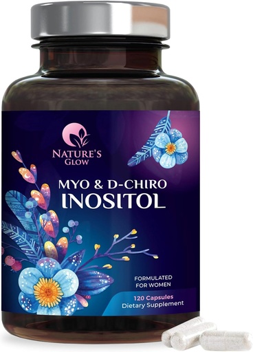[BRSRMZYPBV4BAYL5] Myo-Inositol & D-Chiro Inositol 1025mg - 40:1 Rapport idéal pour le soutien ovarien, Végétalien Myo & D Chiro Supplément pour l'équilibre naturel des femmes et le soutien hormonal, vitamine B8, non-OGM - 120 capsules
