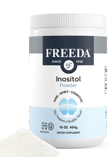 [BRSWIYIKBR4GI3LK] FREEDA Pure Myo-Inositol Powder – Vitamin B8 for Hormone, Mood & Cellular Health – Supports Fertility, Focus, Energy & Nervous System Function – Kosher, Vegan, Non-GMO, Gluten-Free (16 oz)