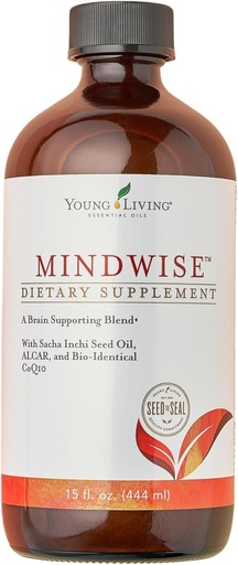 [BRSWIALZAJ5WK33E] Young Living - MindWise 15 oz | Dietary Supplement | Essential Oil for Cognitive Support & Heart Health by Replenishing your Body | Boosted with Vitamin D3, CoQ10, ALCR, & GPC