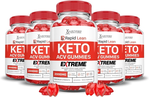 [BRSRAZT4CAMQA2Q2] (5 Pack) Rápido Lean Keto ACV Gummies Extreme 2000MG Rapid Lean Keto Gummies Apple Cider Vinegar Formulado con Ps Beet Juice Powder B12 Vegan Non GMO 300 Gummys