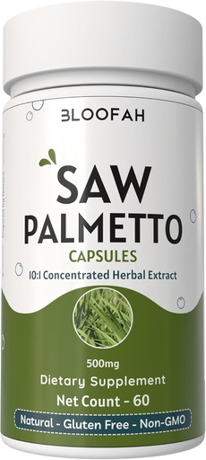 [BRSROCATOAFR4FDF] Saw Palmetto Capsules 500mg | 10:1 Concentrated Extract | Serenoa Repens Herbal Supplement | Non-GMO, Gluten-Free Easy-to-Take Capsules (60 Count (Pack of 1))