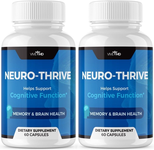 [BRSROAL3C4CA2FDA] VIVE MD Neuro Thrive Brain Supplement - Official Formula - Neuro Thrive PQQ, Neuro Thrive for Extra Strength with Ginkgo Biloba Extract, Siberian Ginseng Extract (2 Pack)