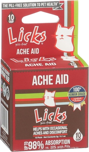 [BRSWGGL6CQPG2ETA] Licks Pill-free Cat Ache Aid - Turmerica a zázvor Cat Doplnky - Mačka zdravie Dodávky a úľava od bolesti - Gélové pakety - 10 Použitie