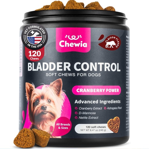 [BRSROZTQDJ5RO2Q3] Hund UTI Behandlung - Hunde Cranberry Ergänzung für Urinary Tract, Bladder & Kidney Health, Incontinence Support - Bladder Control Cranberry Chews - Cranberry Ergänzung für Hunde Inkontinenz