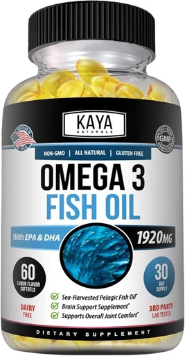 [BRSWYYADPMHRODTH] Kaya Suplemen Omega 3 - Alam Made Omega 3 Fish Oil - 100% Murni Seat - Diberikan Pelagic Fish Oil dengan Tidak Fishy Aftertaste - 60 Count Softgeels
