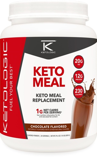 [BRSWYHARPJ5A2D3Z] KetoLogic Keto Meal Replacement Shake Powder for Optimal Results + MCT Oil + Grass-Fed Whey - Perfectly Formulated Macros for Ketosis - 20 Servings - Chocolate
