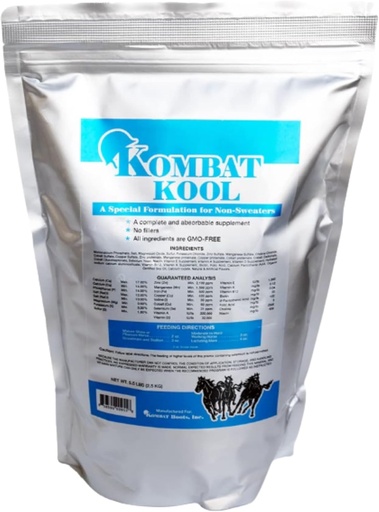 [BRSW2BITBF6RSYDL] Kombat Kool Health Supplement, Equine Powder 5lb Bag, A Special Formulation for Non-Sweaters