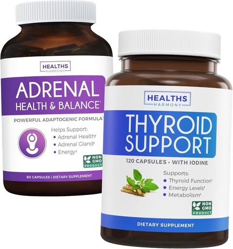 [BRSWYHQTBF5AMALF] Bundle of Thyroid Support &amp; Adrenal Support - Complete Balance Bundle Thyroid Support with Iodine Improve Your Energy and Adrenal Support & Cortisol Manager (Non-GMO) Powerful Adrenal Health Support