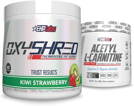 [BRSWYEABOVYGCG32] EHP Labs Shred + Acetyl Bundle - OxyShred Thermogenic Pre Workout Powder & Shredding Supplement - Acetyl L-Carnitine - Supports Natural Energy, Aids Metabolism, & Healthy Brain Function