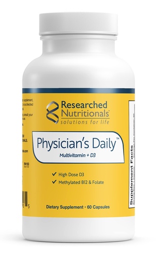 [BRSROYAROEGWM335] Researched Nutritionals Physician's Daily + D3 - Methylated Multivitamin for Men and Women with Methylated B12, B6, Methylfolate & Vitamin D3 2000 IU - Daily Heart & Cognitive Support (60 Capsules)