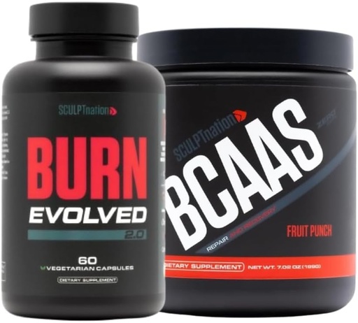 [BRSROAYZBMFR4C32] Sculpt Nation by V Shred Burn Evolved 2.0 and BCAA Powder Fruit Punch Bundle
