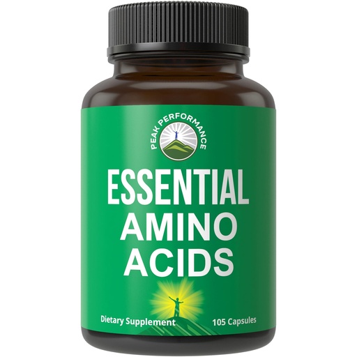 [BRSRMY3QO4HQ4EL2] All 9 Essential Amino Acids Supplement. Capsules with 3X More Leucine for Muscle Recovery, Growth. EAA Supplement Better Than BCAA / BCAAS Branched Chain Aminos Acid. USA Tested EAAs for Men + Women