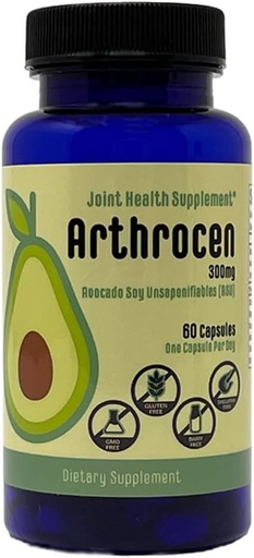 [BRSWIHAKARYAOYIZ] Tambahan Kesehatan Gabungan, 300Mg Avocado Soy Unsaponiable, Non- GMO, Dairy Free, Gluten Free & Shellfish Free, 60 Day Suply, One Capsule Per Day (2 Bulan)...