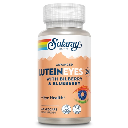 [BRSWIZYZOMPBEELK] SOLARAY Advanced Lutein Eyes 24 mg - Lutein and Zeaxanthin Supplements - Eye Health Support with Blueberry and Bilberry Extract - Vegan, 60-Day Guarantee, Lab Verified - 60 Servings, 60 VegCaps