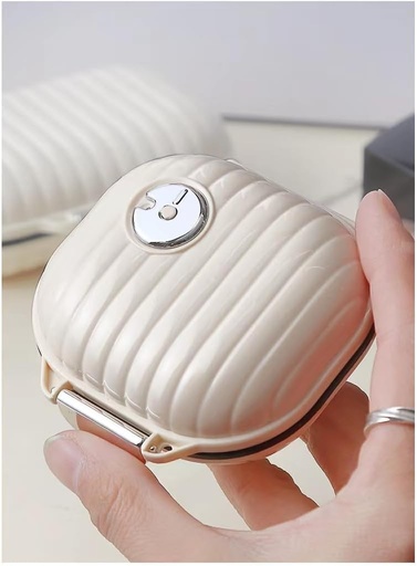 [BRSRAY36AABRE3TF] Pill Organizer Fall mit Carabiner, 7 Komponenten, Kompartmentalisiert Spender für Männer und Frauen, Beige(Kleine Milchweiß)