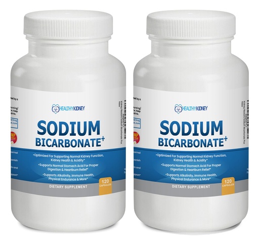 [BRSRAZ35DN6QMAIZ] Organic Sodium Bicarbonate Alkaline Capsules - Boosts Kidney Health, Neutralizes Stomach Acid with Alkalizing Superfoods, Supports Immune System & Athletic Performance, Rapid Relief Antacid 2 Pack