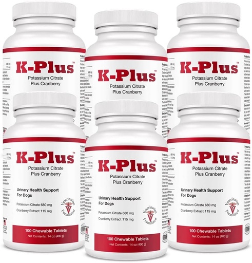 [BRSRMCQYBABGYF3X] K-Plus Pium Citrate Plus Cranberry üçün ekspert - Vet Onaylanmış UTI Remedy - Her Dog Breed üçün Bladder Health - 6Pack (600ct)