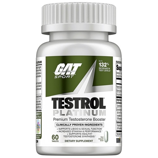 [BRSRM2QDCAMQM2T7] GAT SPORT Test Booster for Men, Testrol Platinum, Stamina + Libido + Testosterone Boost, Boron, Vitamin D, Zinc, 60 Tablets