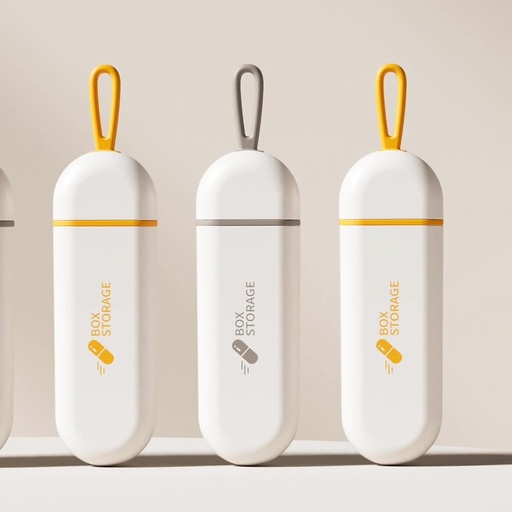 [BRSRA2Y2CQHAYAL3] Cute Pill Organizer, väike suurus pillid juhul, kompaktne kaasaskantav Daily Medicine Box vitamiinid, ravimid, kalaõlid, toidulisandid, kapslid, 3 koosseisu ideaalne tasku rahakott, oranž