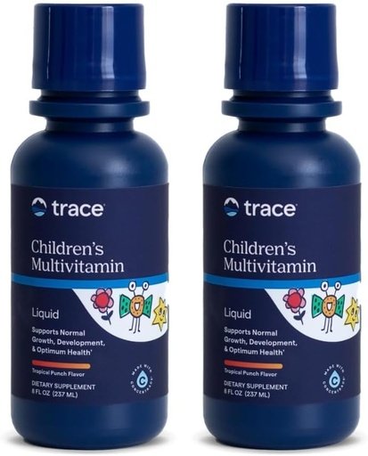 [BRSWIYYOOQMBQFQ5] Trace Minerals | Kid's Multi | Liquid Multivitamin Supplement with Vitamin C, Zinc, & Minerals | Supports Healthy Bones and Immunity in Children | Natural Citrus Punch Flavor | 96 Servings, 8 fl oz (2 Pack)
