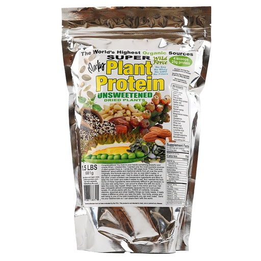 [BRSROFAOAV7GCGTZ] Wild Force Super Plant Protein - Unsweetened - Protein Powder Enriched with Exotic Pine Nuts, Durian, & Prickly Pear Cactus - Digestive-Friendly, Nutrient-Rich