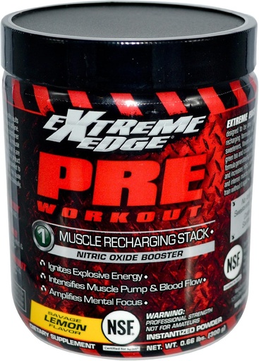 [BRSWI2TZOUHRQFLU] Bluebonnet Nutrition Extreme Edge Pre workout, Muscle Recharging Formula*, Increases Nitric Oxide (NO) levels*, Soy-Free, Dairy-Free, Lemon, 0.66 LB, 30 Servings