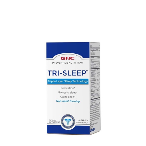 [BRSWYZA3OUPRGADD] GNC Preventive Nutrition Tri-Sleep, Calm Sleep and Relaxation, 60 Caplets