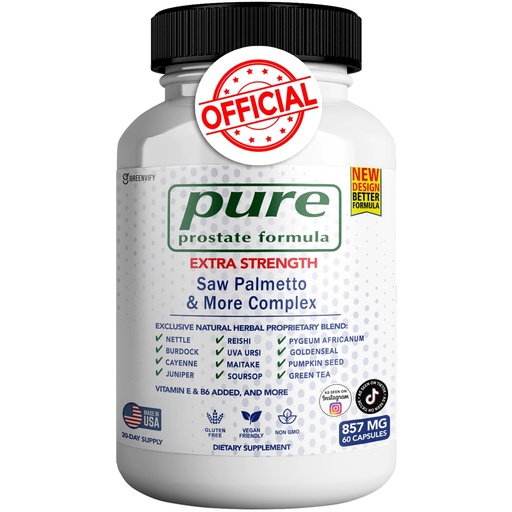 [BRSRAAQNDJ6BMDTU] Pure Prostate Formula Saw Palmetto & More Complex 857 mg Prostate Supplements for Men Capsules, Health Supplements - Maximum Strength, All Natural to Support Normal & Healthy Function (1)