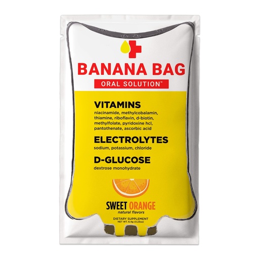 [BRSRMEIYAQJQOG34] Banana Bag Oral Solution Recovery Packets – Sweet Orange 30pk | A Refreshing Blend of Electrolytes, Vitamin C, and B-Complex for Hydration and Energy. Convenient, Easy-to-Mix, and Perfect for Any Lifestyle.