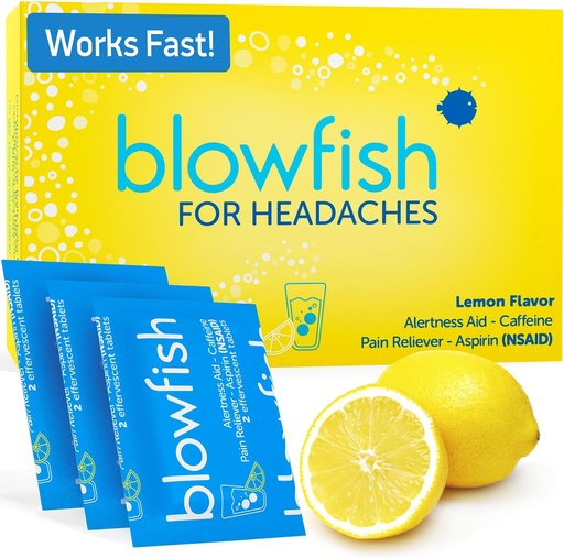 [BRSWYGIODMAQME3O] Blowfish für Kopfschmerzen | Neue maximale Stärke Effervescent Formel Treats Kopfschmerzen schnell (1 Packung)