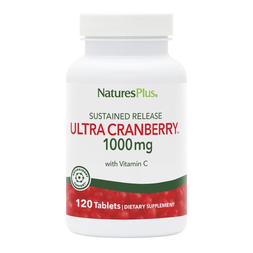 [BRSWIGT6BEMBYEY5] NaturesPlus Ultra Cranberry, Sustained Release - 1000mg, 120 Tablets - with Vitamin C - Vegetarian, Gluten Free - 60 Servings