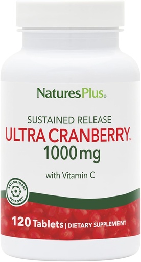 [BRSWIGT6BEMBYEY5] NaturesPlus Ultra Cranberry, frigjøring - 1000 mg, 120 tabletter - med vitamin C - vegetarisk, glutenfri - 60 Serveringer